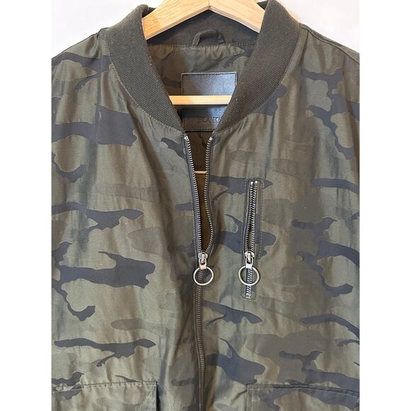 Blank NYC Camo Bomber Jacket Camouflage Military Utility Streetwear Green Sz M - Picture 5 of 11